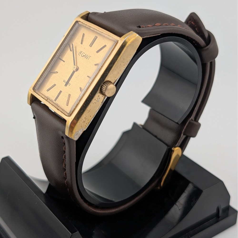 Le Gant Swiss Vintage Tank Watch Y334-5050 Gold‎ Tone Quartz - Picture 5 of 10